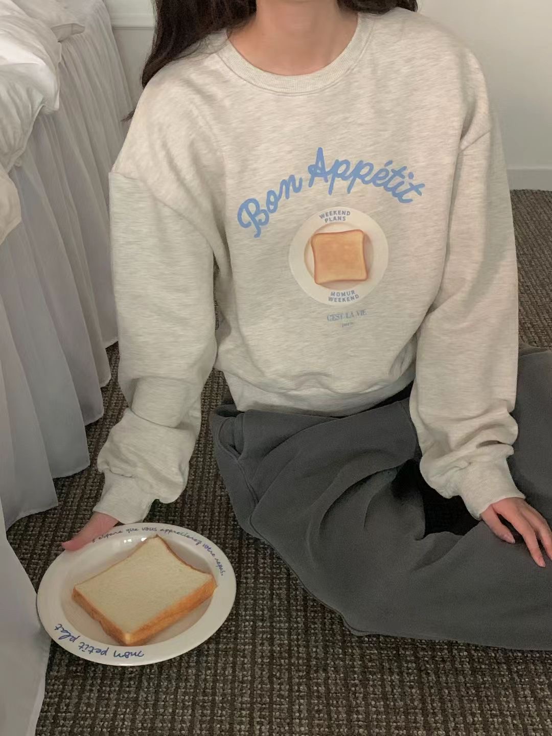 OBE韓國直郵㊣女士新款時尚25秋冬推薦真品休閑熱賣人氣衛衣OBE衛衣圖色1