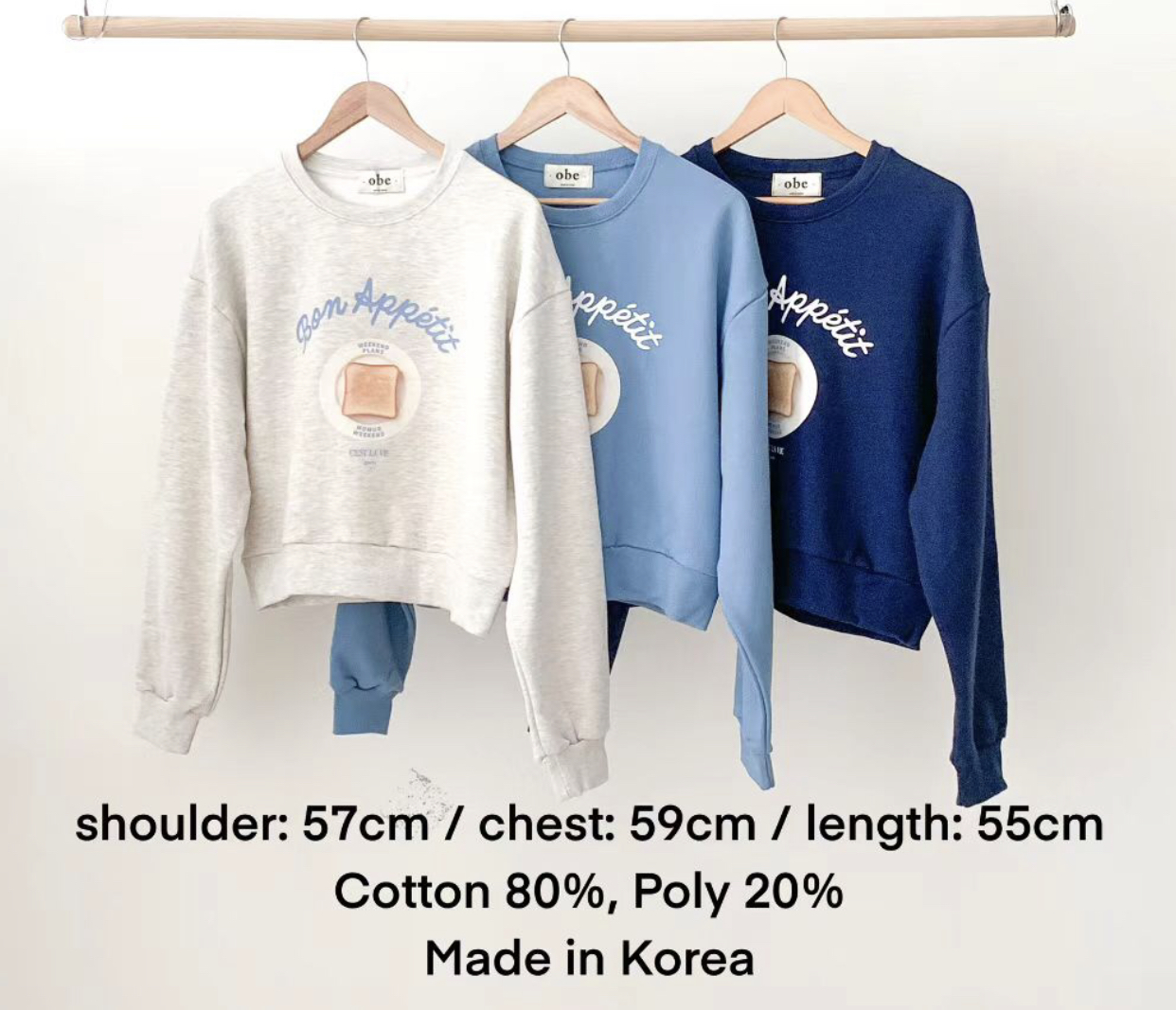 OBE韓國直郵㊣女士新款時尚25秋冬推薦真品休閑熱賣人氣衛衣OBE衛衣圖色2左二色