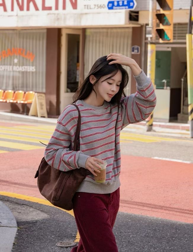 LATTE東大門㊣代購女裝新品25秋冬推薦職業真品人氣衛衣羊皮LATTE衛衣