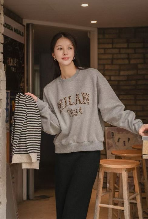 LATTE東大門㊣直郵女裝新品休閑25秋冬職業熱賣推薦真品衛衣LATTE衛衣