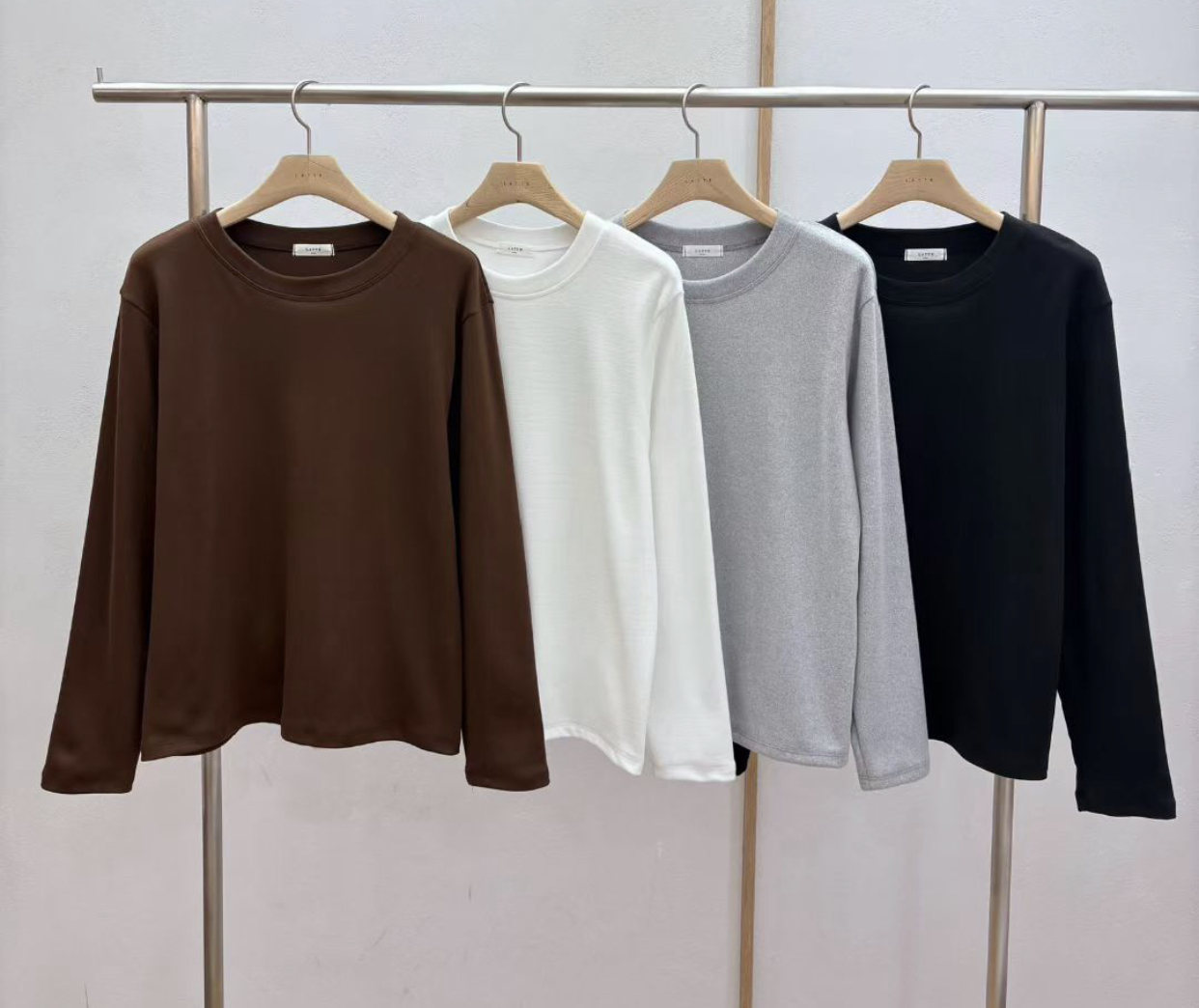 LATTE韓國代購㊣女裝新品休閑時尚25秋冬熱賣人氣真品長袖T恤LATTE長袖T恤圖色4左四色