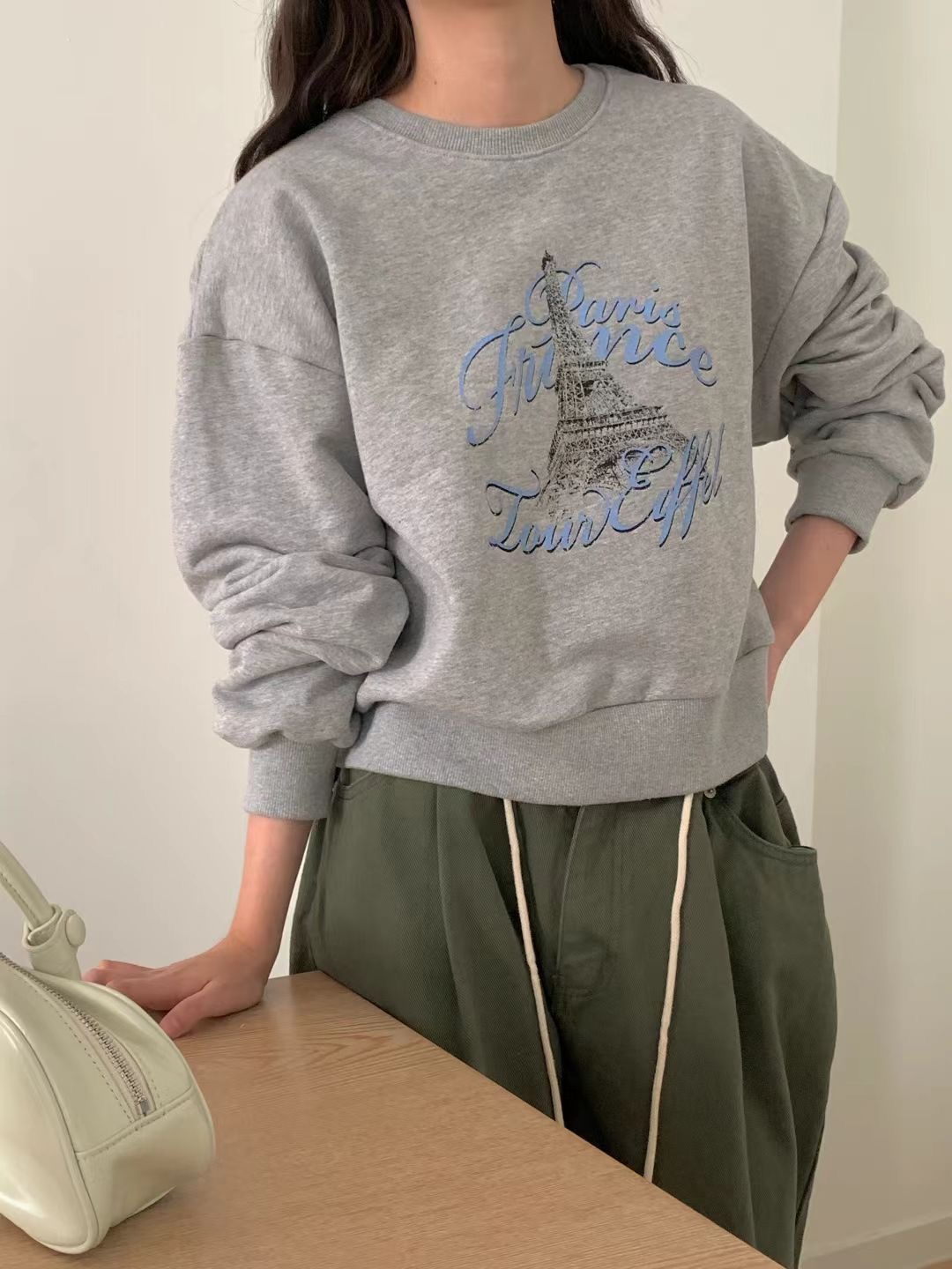 OBE東大門㊣直郵女裝新款真品推薦25秋冬熱賣職業休閑人氣衛衣OBE衛衣圖色2