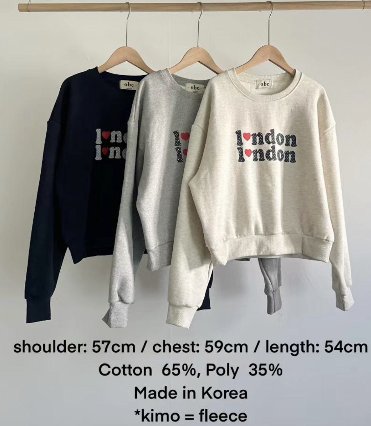 OBE東大門㊣代購女裝新品推薦人氣熱賣時尚職業25秋冬真品衛衣OBE衛衣圖色1左一色