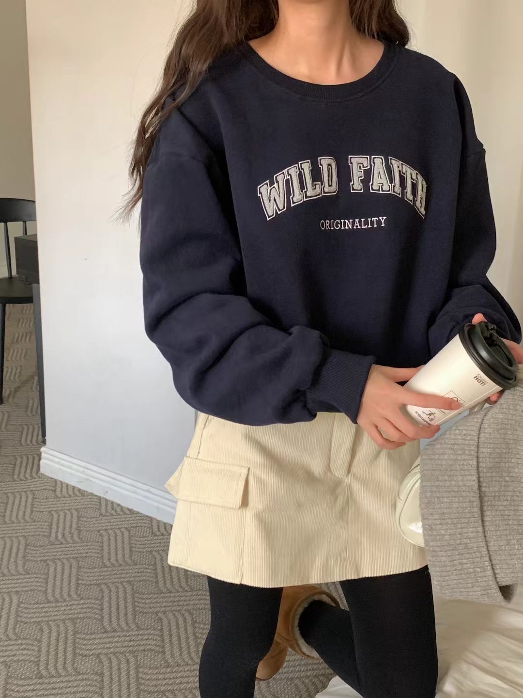 OBE韓國代購㊣女裝新品休閑真品時尚25秋冬熱賣人氣職業衛衣OBE衛衣