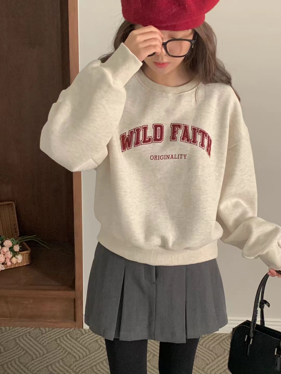 OBE韓國代購㊣女裝新品休閑真品時尚25秋冬熱賣人氣職業衛衣OBE衛衣圖色1