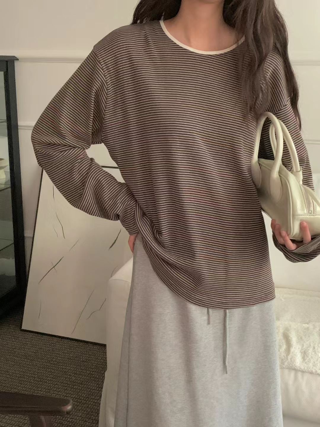 OBE東大門㊣代購女裝新品推薦25秋冬人氣真品休閑時尚長袖T恤OBE長袖T恤