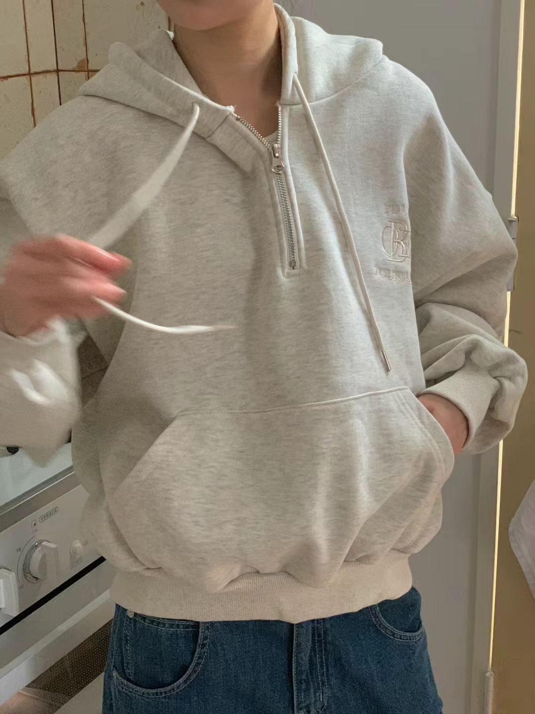 OBE東大門㊣直郵女士新款人氣時尚休閑25秋冬推薦職業熱賣衛衣OBE衛衣圖色1