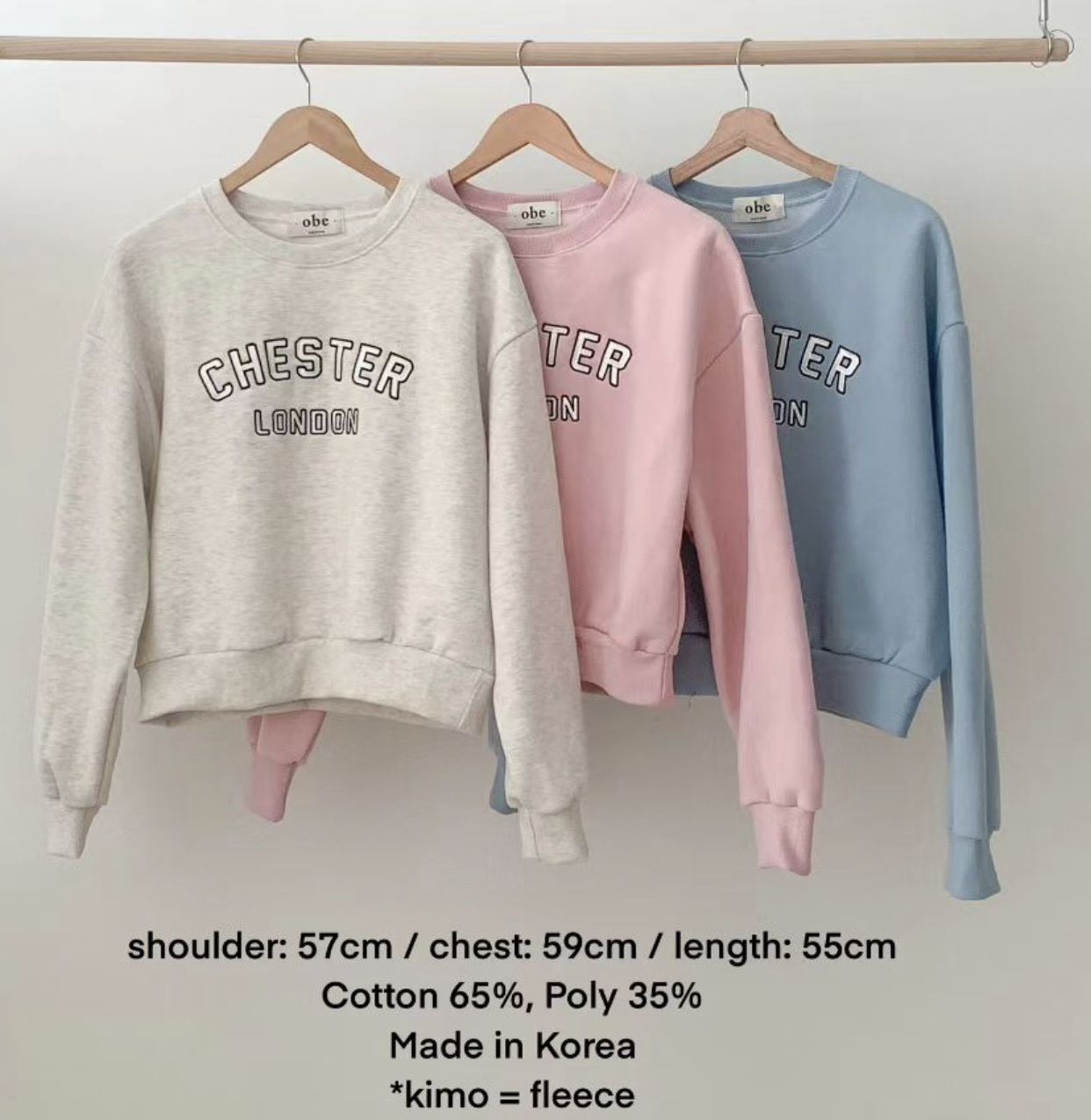 OBE東大門㊣直郵女士新款25秋冬人氣職業真品時尚推薦休閑衛衣OBE衛衣圖色2左二色