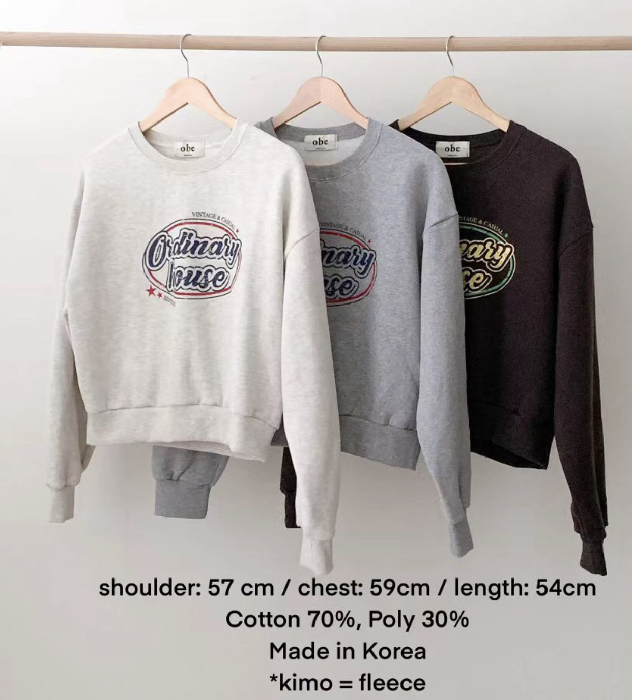 OBE東大門㊣實拍女裝新款推薦職業25秋冬休閑熱賣真品時尚衛衣OBE衛衣圖色2左二色