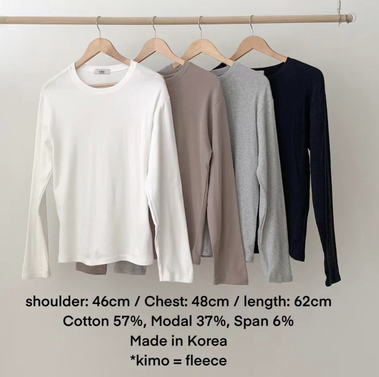 OBE東大門㊣實拍女士新品25秋冬推薦人氣職業時尚真品長袖T恤OBE長袖T恤圖色2左二色
