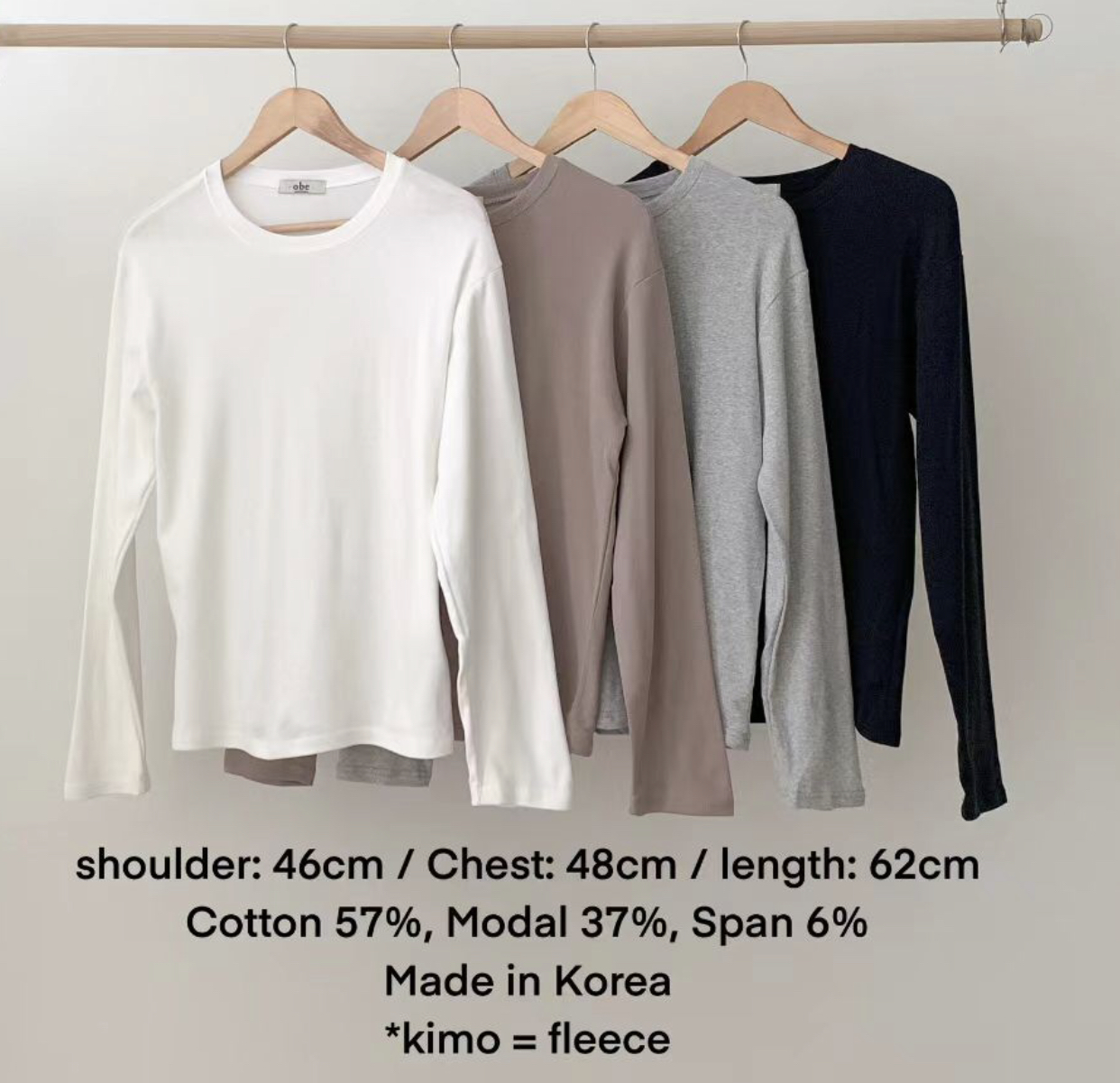 OBE東大門㊣實拍女士新品25秋冬推薦人氣職業時尚真品長袖T恤OBE長袖T恤圖色3左三色