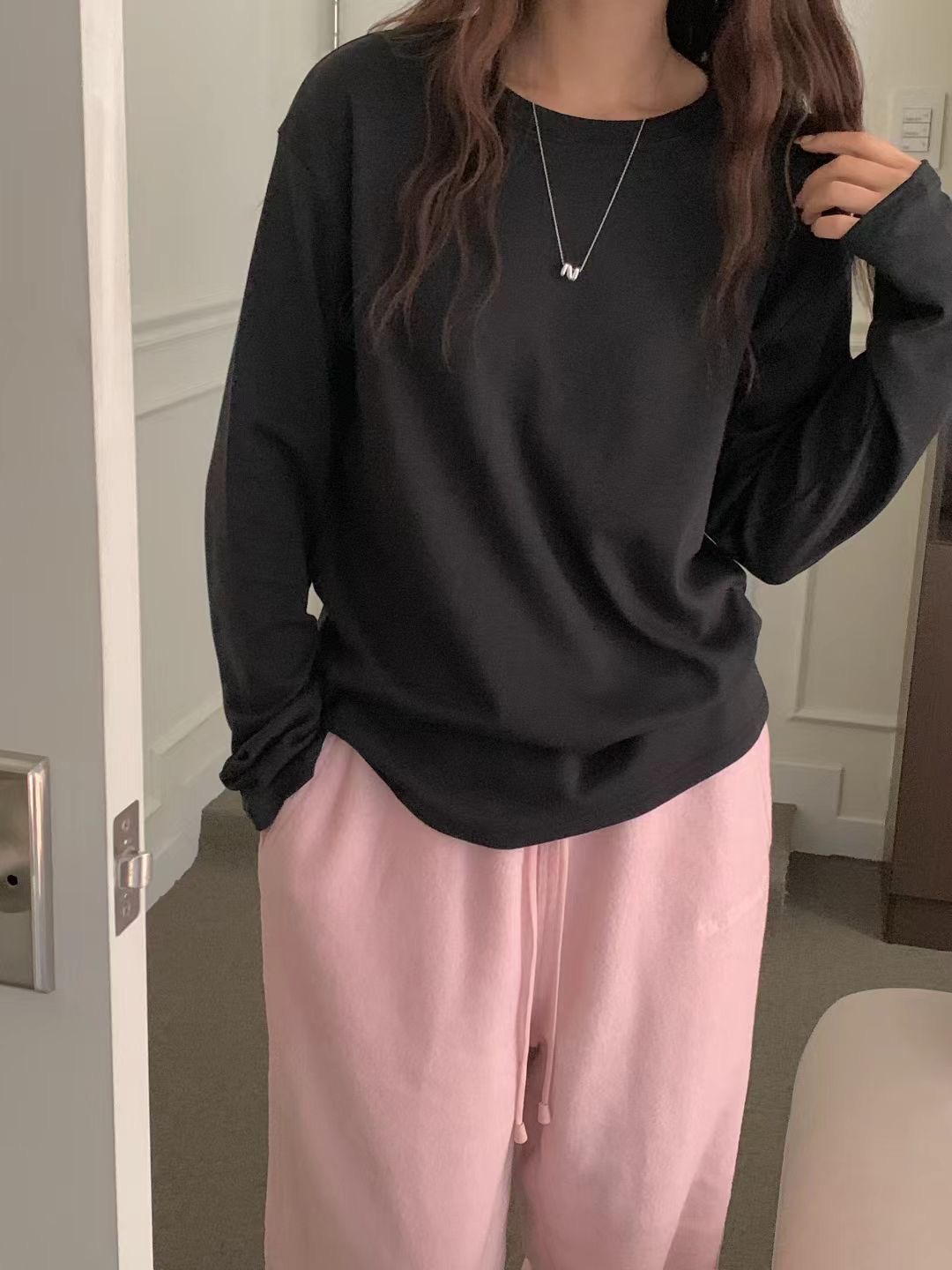 OBE東大門㊣實拍女士新品25秋冬推薦人氣職業時尚真品長袖T恤OBE長袖T恤圖色4