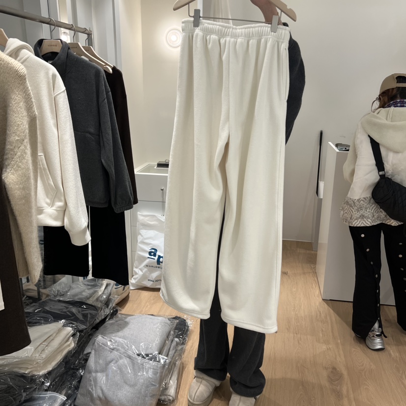 MONIQUE東大門㊣代購女士新款時尚真品推薦熱賣休閑休閑褲抓絨MONIQUE休閑褲