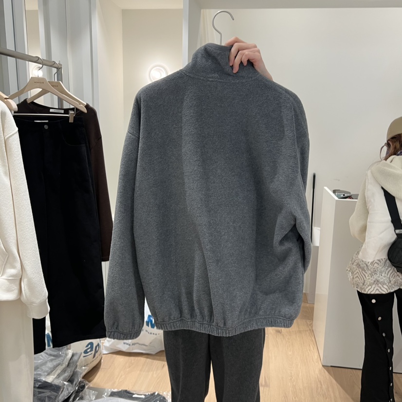 MONIQUE東大門㊣直郵女士新款職業時尚25秋冬人氣衛衣抓絨拉鏈MONIQUE衛衣