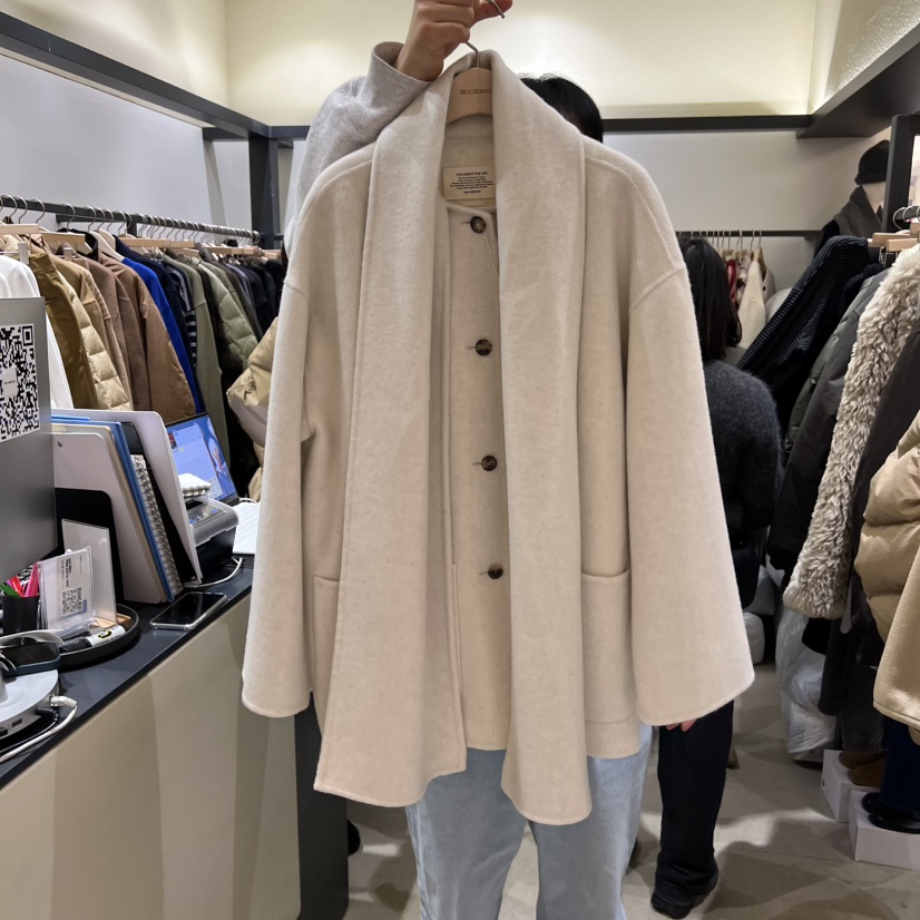 SELF SERVICE韓國直郵㊣女士新品熱賣人氣推薦真品短款大衣SELF SERVICE短款大衣圖色1