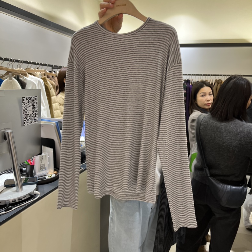 SELF SERVICE東大門㊣直郵女裝新品人氣休閑長袖T恤羊毛柔軟SELF SERVICE長袖T恤圖色3