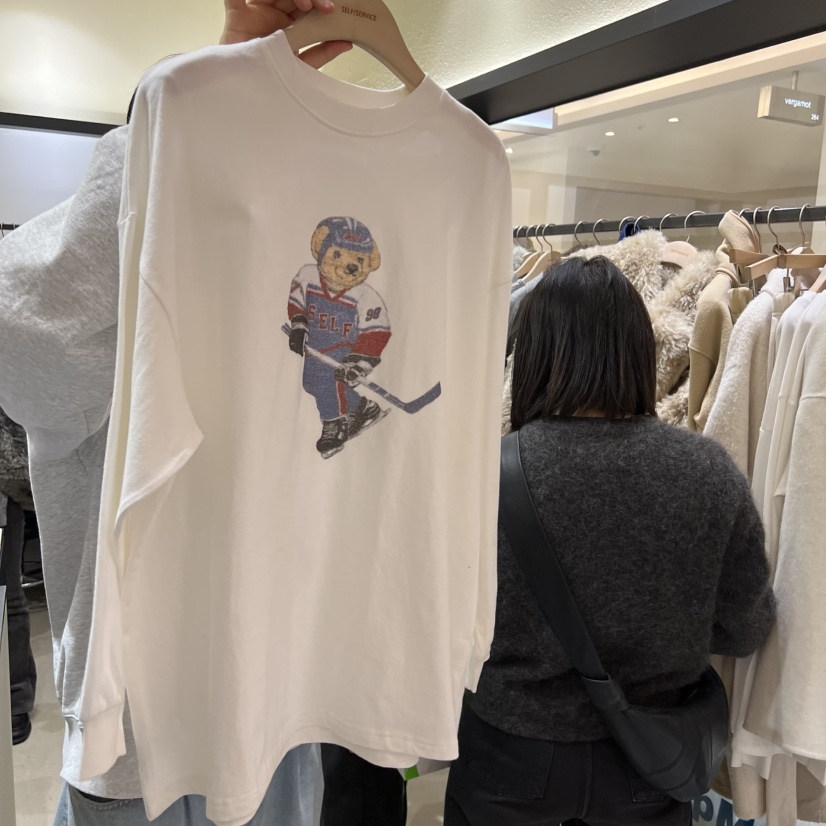 SELF SERVICE韓國直郵㊣女裝新款時尚25秋冬推薦休閑長袖T恤SELF SERVICE長袖T恤圖色2