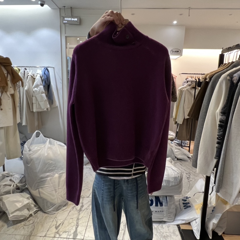 LA MAGIE FEMME韓國直郵㊣女裝新品熱賣時尚針織衫雙排扣Lamagie Femme針織衫圖色2