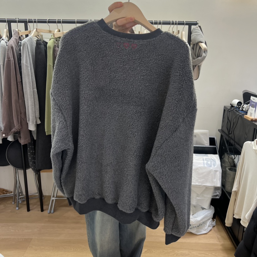 SPAGHETTI韓國代購㊣女裝新款職業休閑人氣推薦時尚衛衣刺繡絨spaghetti衛衣