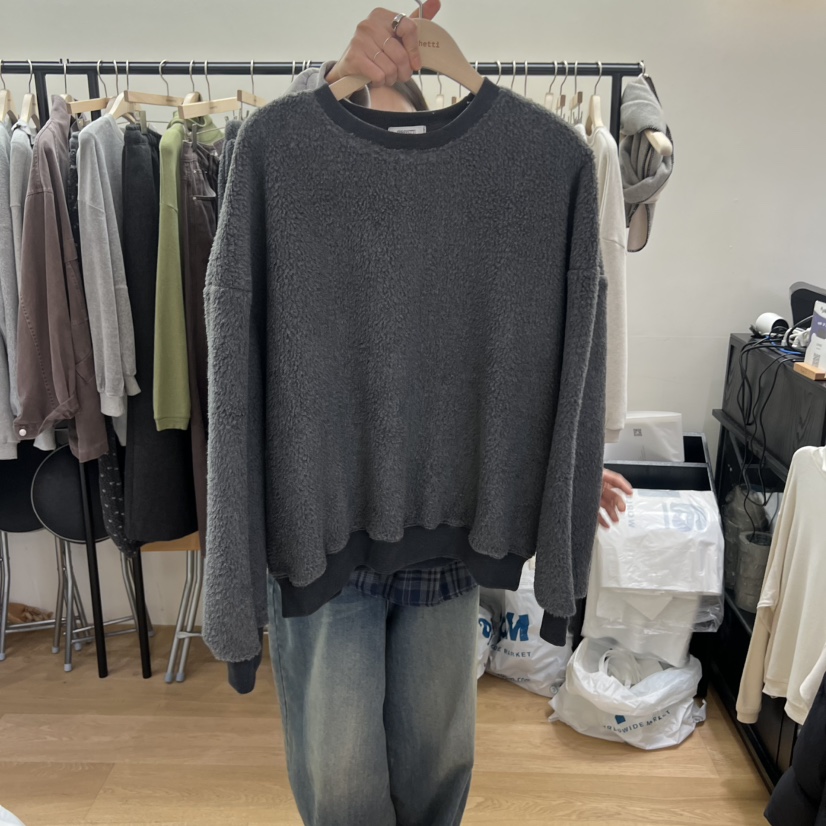 SPAGHETTI韓國代購㊣女裝新款職業休閑人氣推薦時尚衛衣刺繡絨spaghetti衛衣圖色1