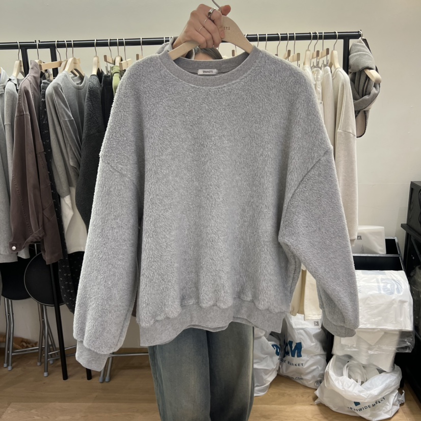 SPAGHETTI韓國代購㊣女裝新款職業休閑人氣推薦時尚衛衣刺繡絨spaghetti衛衣圖色2