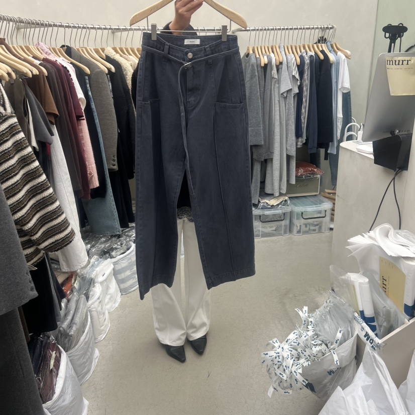 MURR東大門㊣代購女裝新品真品職業25秋冬推薦人氣休閑牛仔褲MURR牛仔褲圖色1