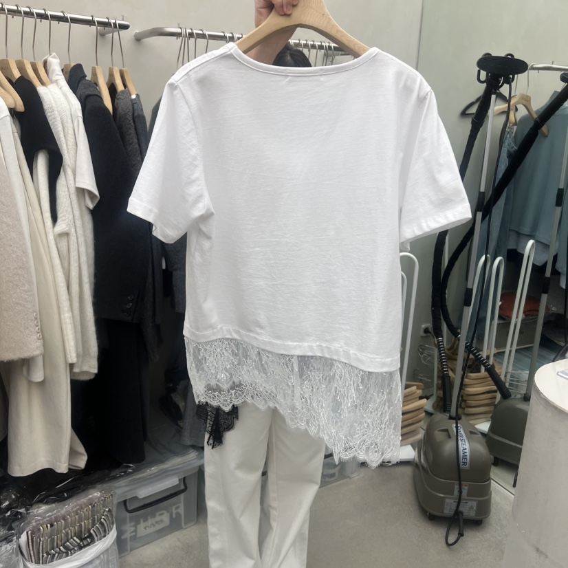 MURR東大門㊣代購女裝新品人氣時尚25秋冬熱賣休閑推薦T恤蕾絲MURRT恤