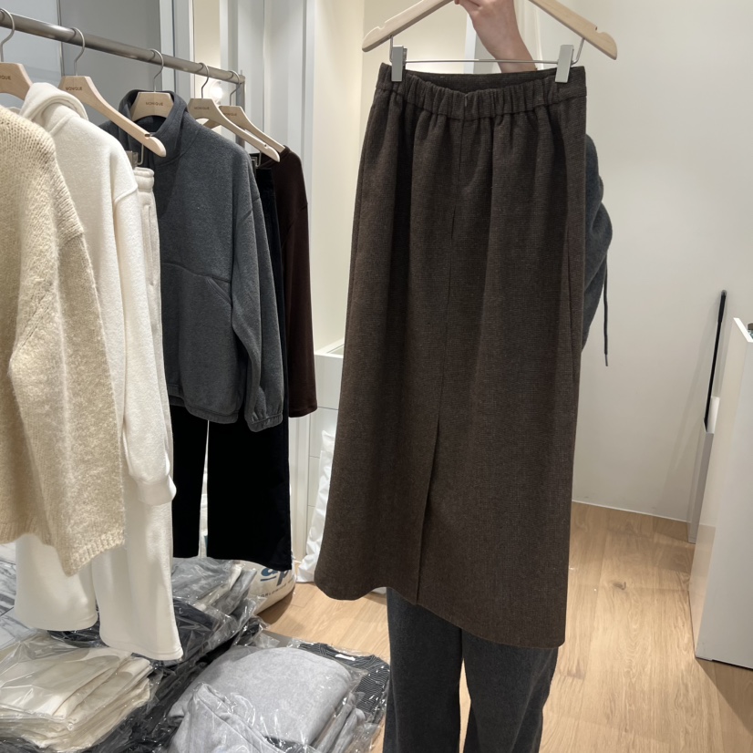 MONIQUE韓國直郵㊣女士新款職業真品25秋冬時尚半身裙中短裙MONIQUE半身裙/中短裙