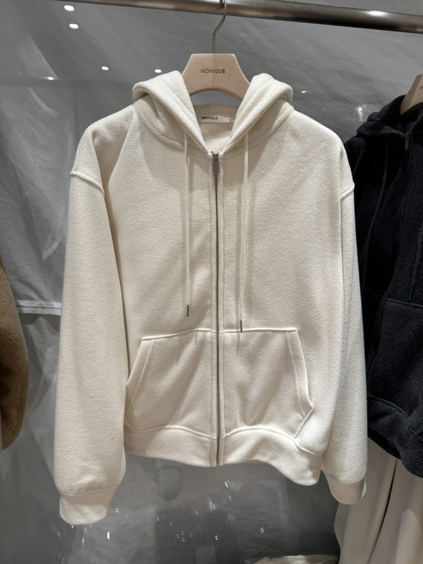 MONIQUE東大門㊣直郵女裝新品熱賣推薦人氣夾克連帽拉鏈衫抓絨MONIQUE夾克圖色1