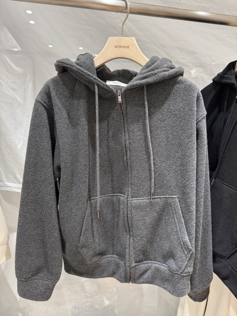 MONIQUE東大門㊣直郵女裝新品熱賣推薦人氣夾克連帽拉鏈衫抓絨MONIQUE夾克圖色2