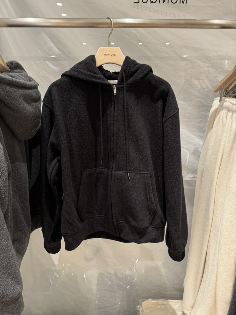 MONIQUE東大門㊣直郵女裝新品熱賣推薦人氣夾克連帽拉鏈衫抓絨MONIQUE夾克圖色3