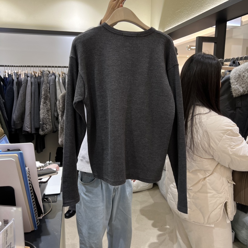 SELF SERVICE東大門㊣直郵女士新款推薦職業長袖T恤華夫格SELF SERVICE長袖T恤