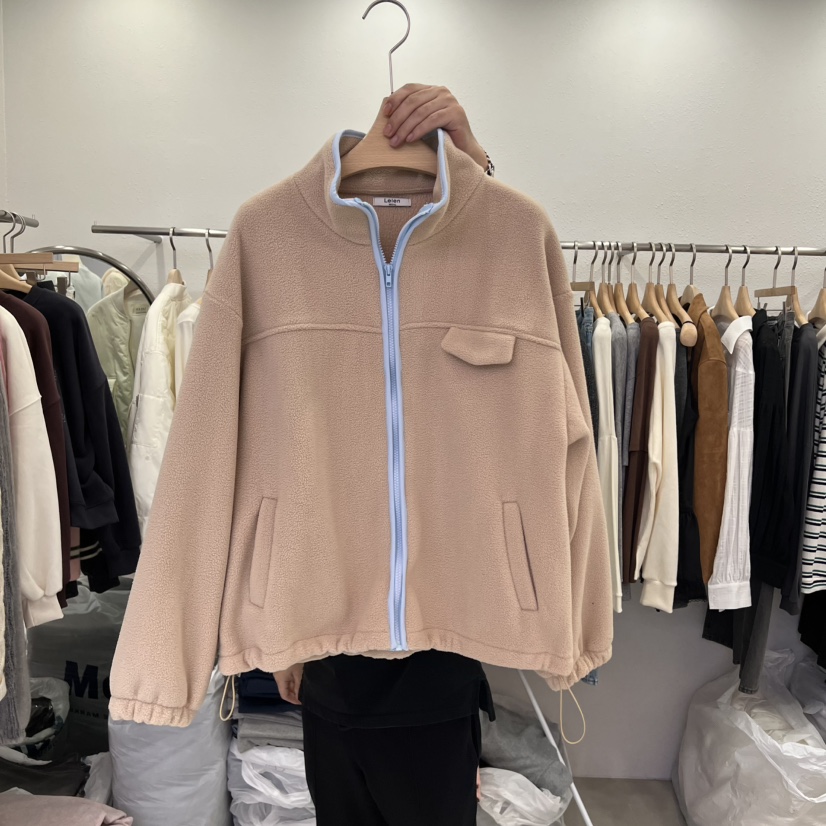 LELEN韓國直郵㊣女裝新品時尚真品推薦25秋冬休閑夾克口袋拉鏈LELEN夾克圖色2