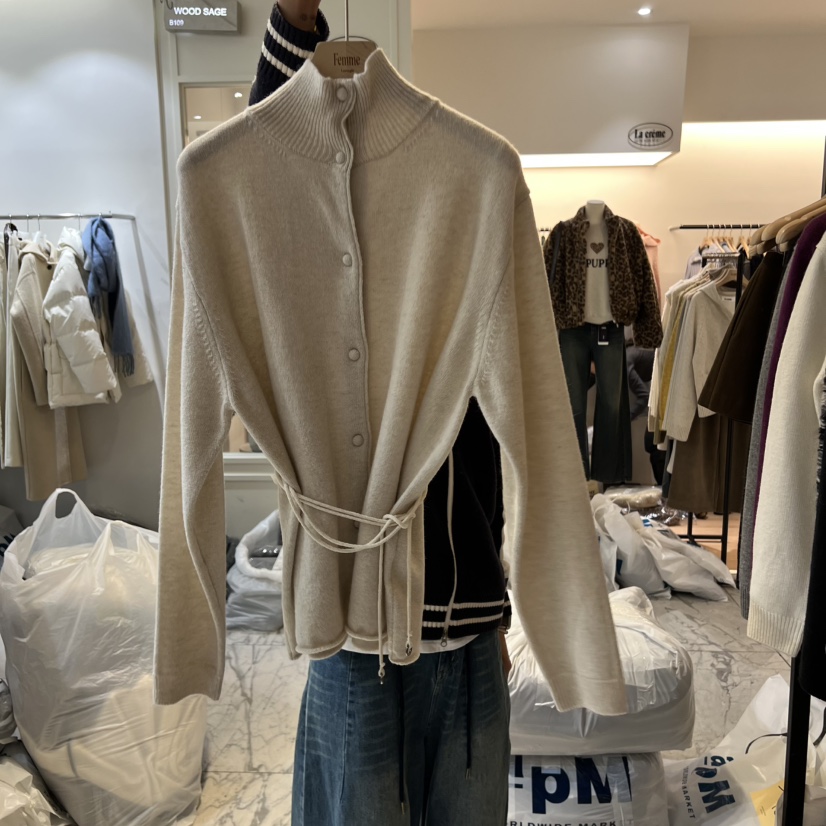 LA MAGIE FEMME東大門㊣代購女士新品真品職業針織衫含腰帶Lamagie Femme針織衫圖色2