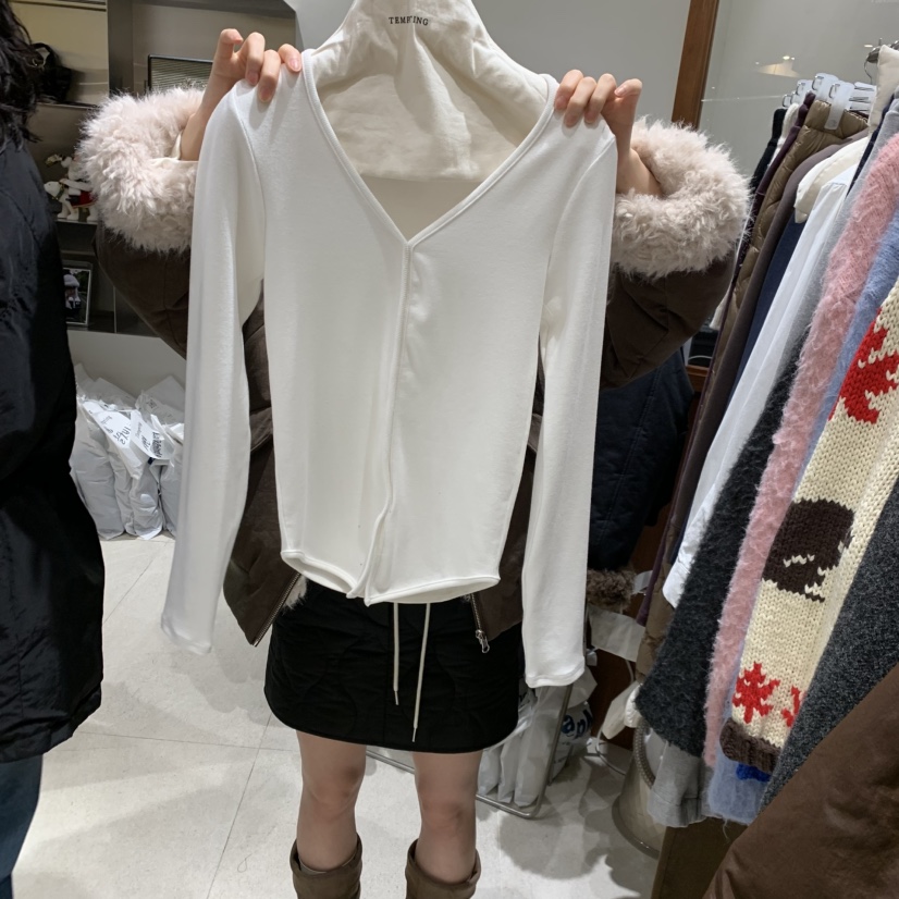 TEMPTING韓國代購㊣女士新品真品人氣時尚25秋冬長袖T恤羊毛衫TEMPTING長袖T恤圖色1