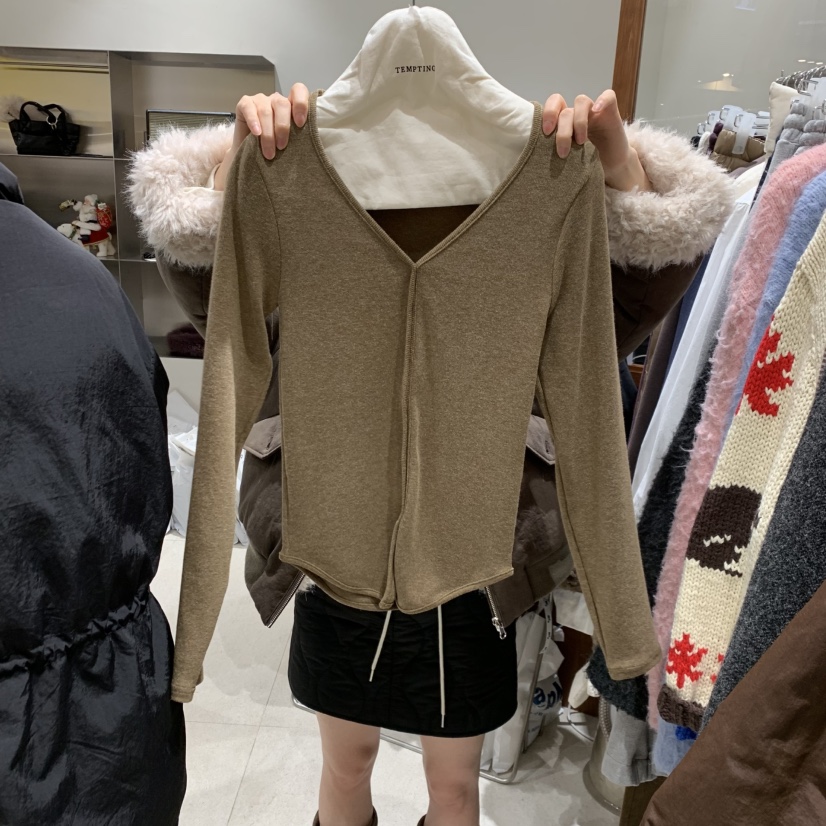 TEMPTING韓國代購㊣女士新品真品人氣時尚25秋冬長袖T恤羊毛衫TEMPTING長袖T恤圖色2