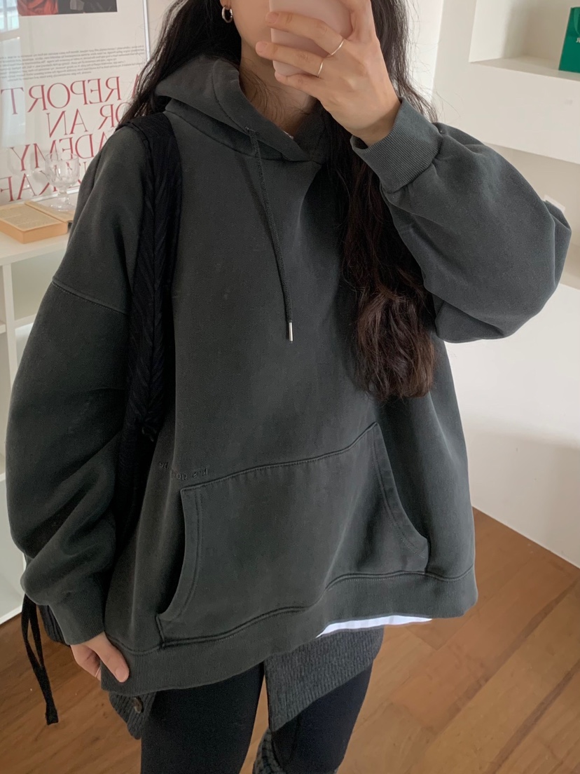 SPAGHETTI韓國代購㊣女裝新款推薦真品職業熱賣25秋冬衛衣加絨spaghetti衛衣圖色3