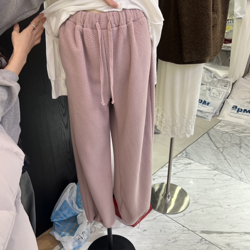 SPAGHETTI東大門㊣代購女士新品休閑人氣25秋冬休閑褲刺繡絨spaghetti休閑褲圖色2