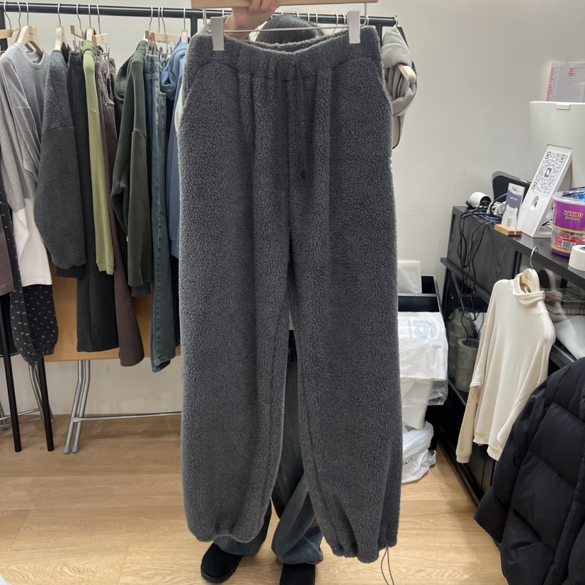 SPAGHETTI東大門㊣代購女士新品休閑人氣25秋冬休閑褲刺繡絨spaghetti休閑褲圖色3