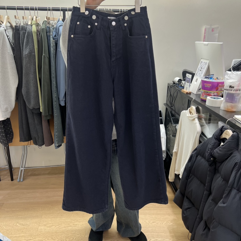 SPAGHETTI東大門㊣代購女裝新品25秋冬休閑人氣推薦牛仔褲羊駝spaghetti牛仔褲圖色1