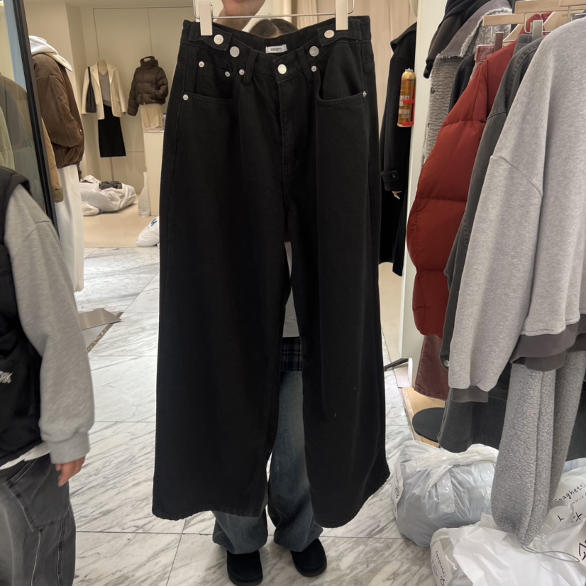 SPAGHETTI東大門㊣代購女裝新品25秋冬休閑人氣推薦牛仔褲羊駝spaghetti牛仔褲圖色2