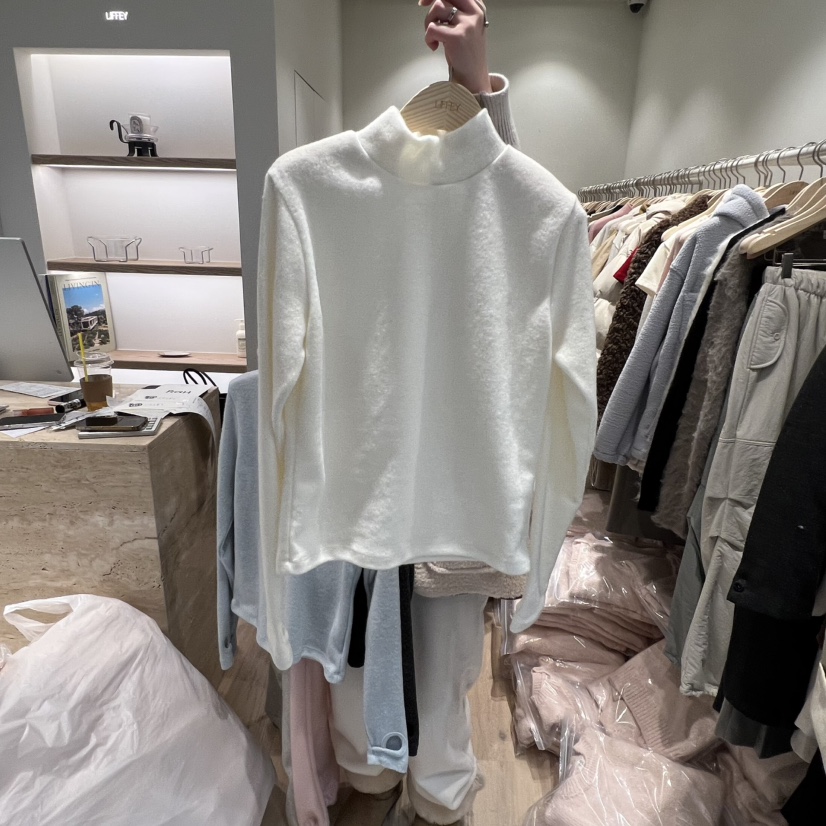 LIFFEY東大門㊣代購女士新品熱賣休閑真品25秋冬長袖T恤羊毛高領LIFFEY長袖T恤圖色1