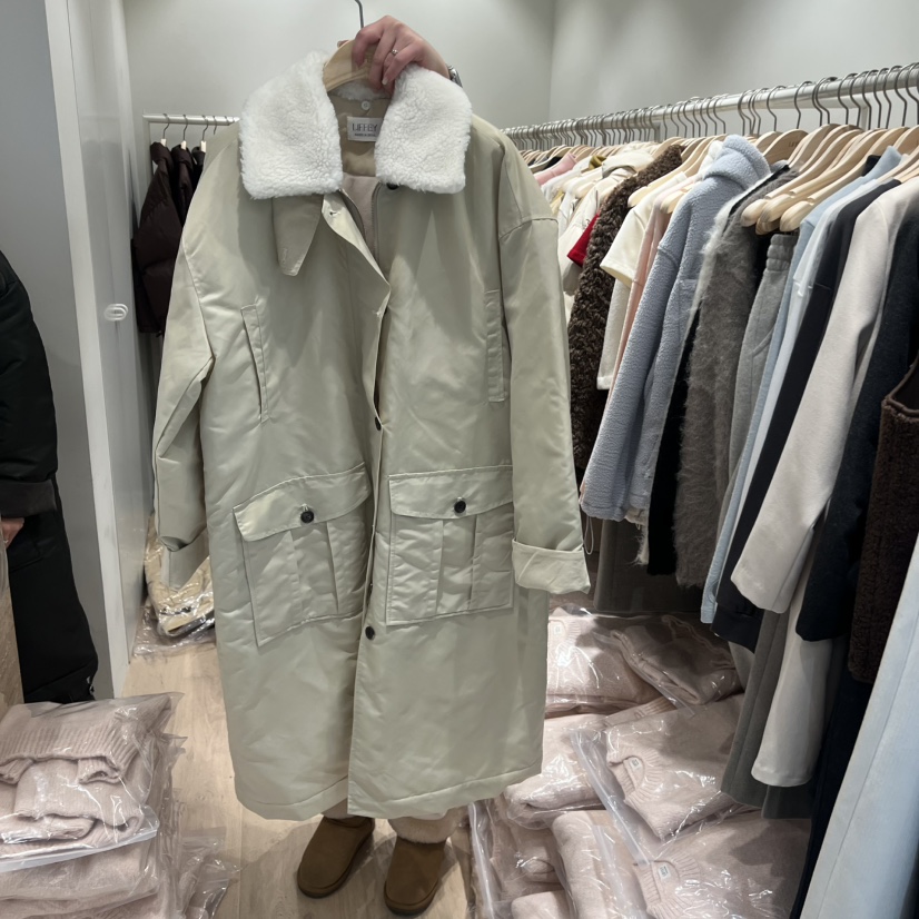 LIFFEY東大門㊣直郵女士新款職業人氣時尚休閑真品長款棉服LIFFEY長款棉服圖色1