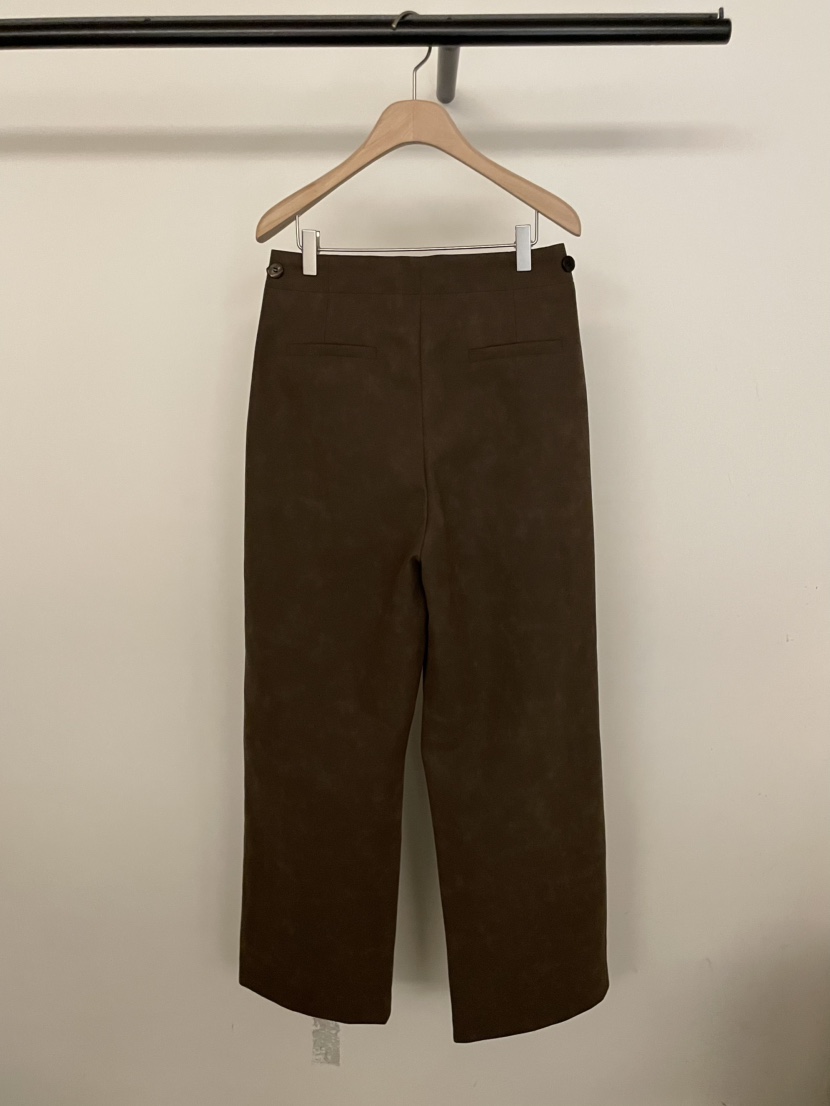 BOLD-A東大門㊣直郵女裝新款25秋冬時尚職業休閑褲皮革褶裥RE BOLD休閑褲