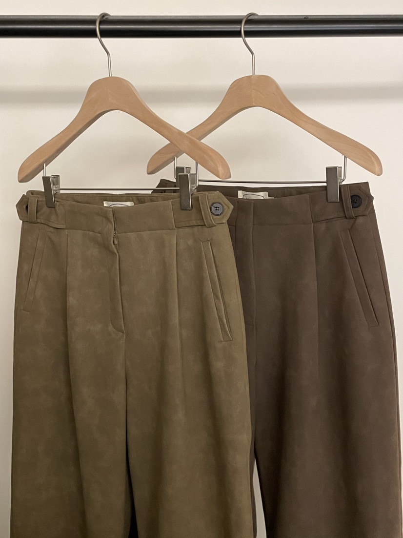 BOLD-A東大門㊣直郵女裝新款25秋冬時尚職業休閑褲皮革褶裥RE BOLD休閑褲