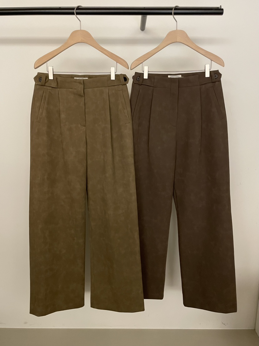 BOLD-A東大門㊣直郵女裝新款25秋冬時尚職業休閑褲皮革褶裥RE BOLD休閑褲