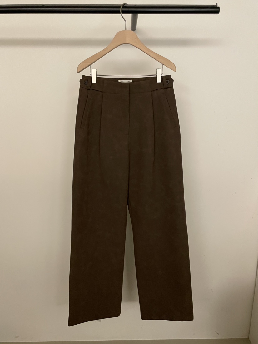 BOLD-A東大門㊣直郵女裝新款25秋冬時尚職業休閑褲皮革褶裥RE BOLD休閑褲圖色2