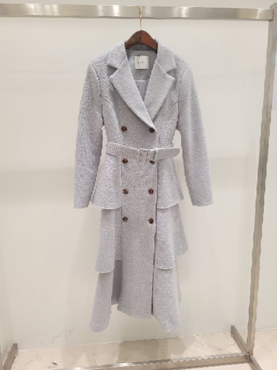 CATS東大門㊣代購女士新款25秋冬休閑中長款大衣含腰帶羊毛CAT.S中長款大衣圖色2