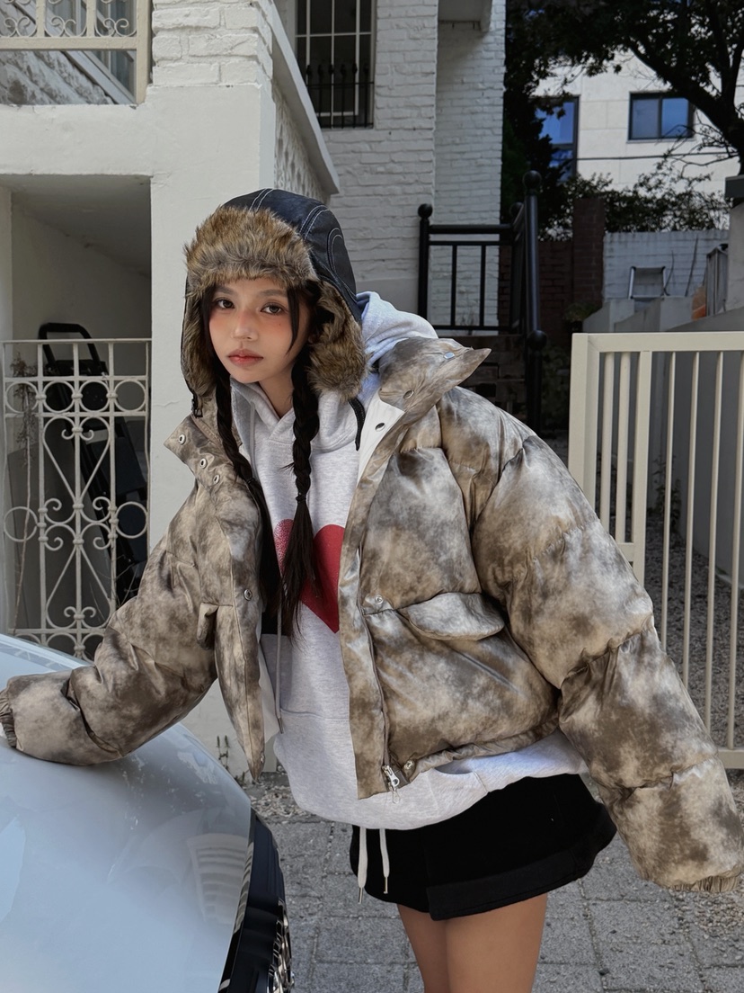 OURWAVE/OUR ROOM韓國直郵㊣女士新款熱賣推薦時尚短款棉服Our Wave/Our Room短款棉服