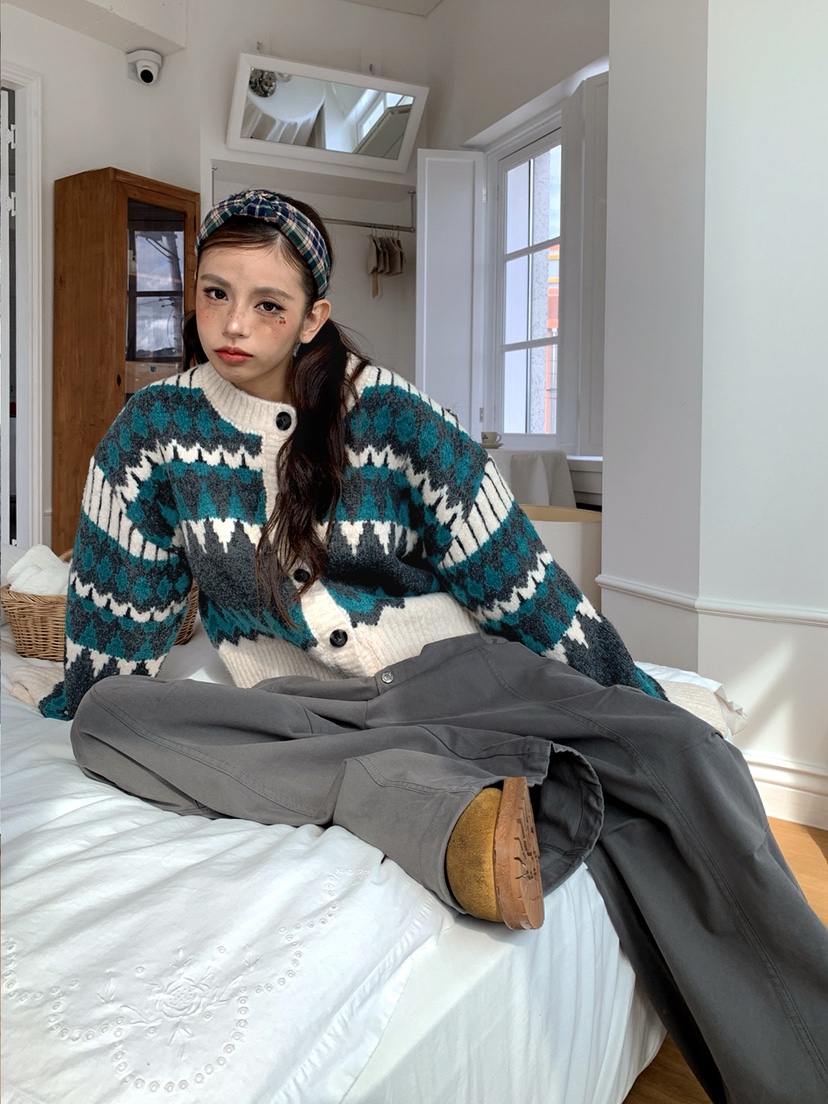 OURWAVE/OUR ROOM東大門㊣代購女裝新款休閑針織衫羊毛開衫Our Wave/Our Room針織衫